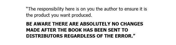 Publisher advice regarding galley proofing