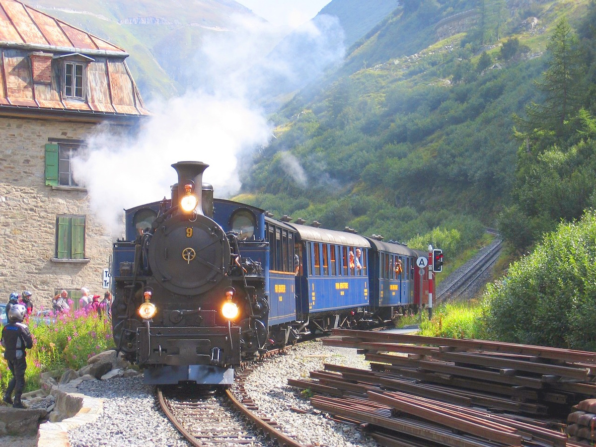 Old-fashioned steam locomotive